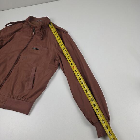 Vintage Members Only Jacket Mens Medium Brown Classic Racer Bomber Epaulets 80s - Picture 8 of 14